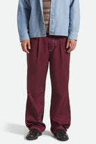 Men's Union Baggy Pant in the color Port - Men's Front View