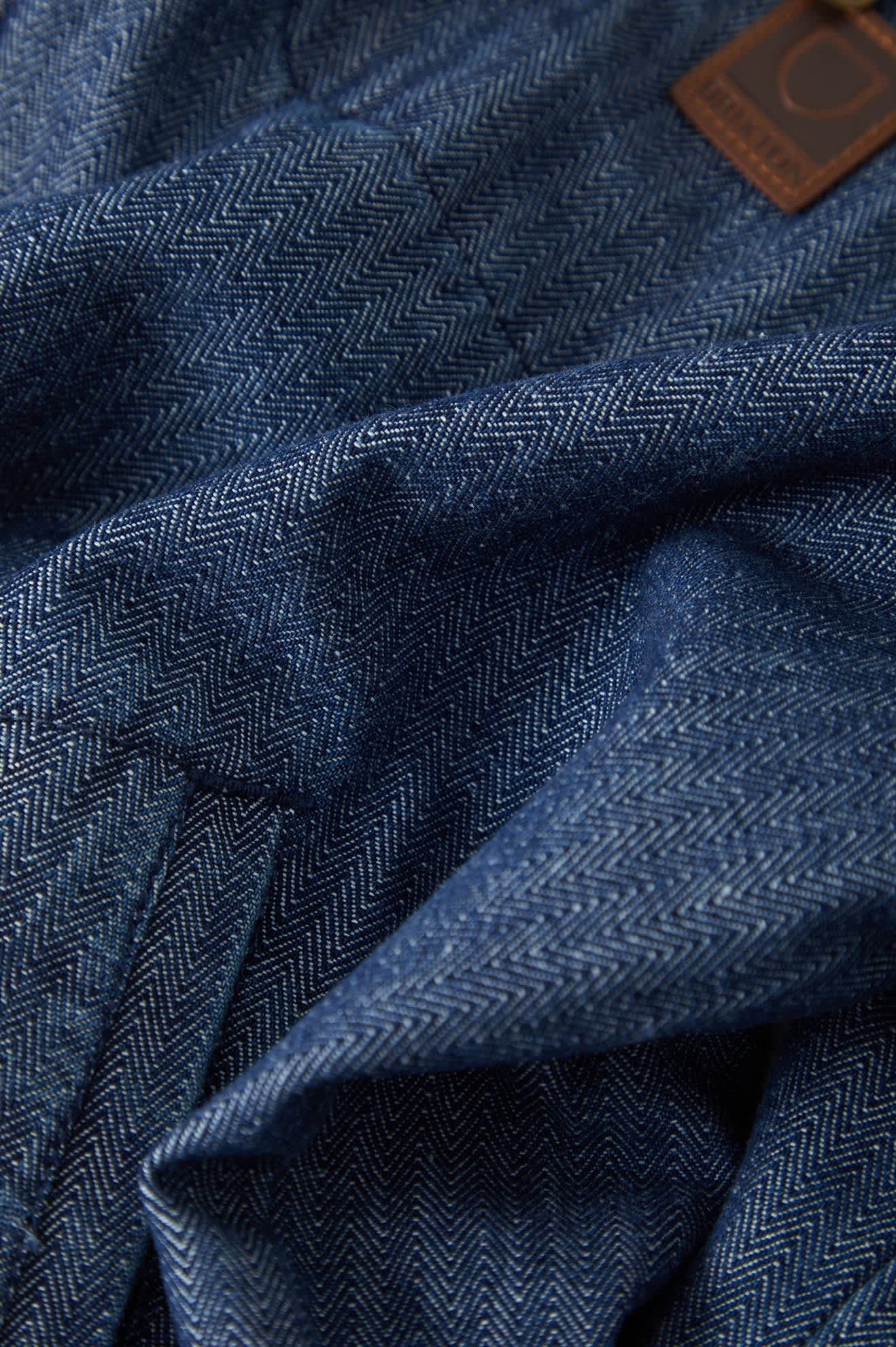 Men's Mechanic Garage Zip Jacket in the color Indigo Herringbone - Additional Laydown image