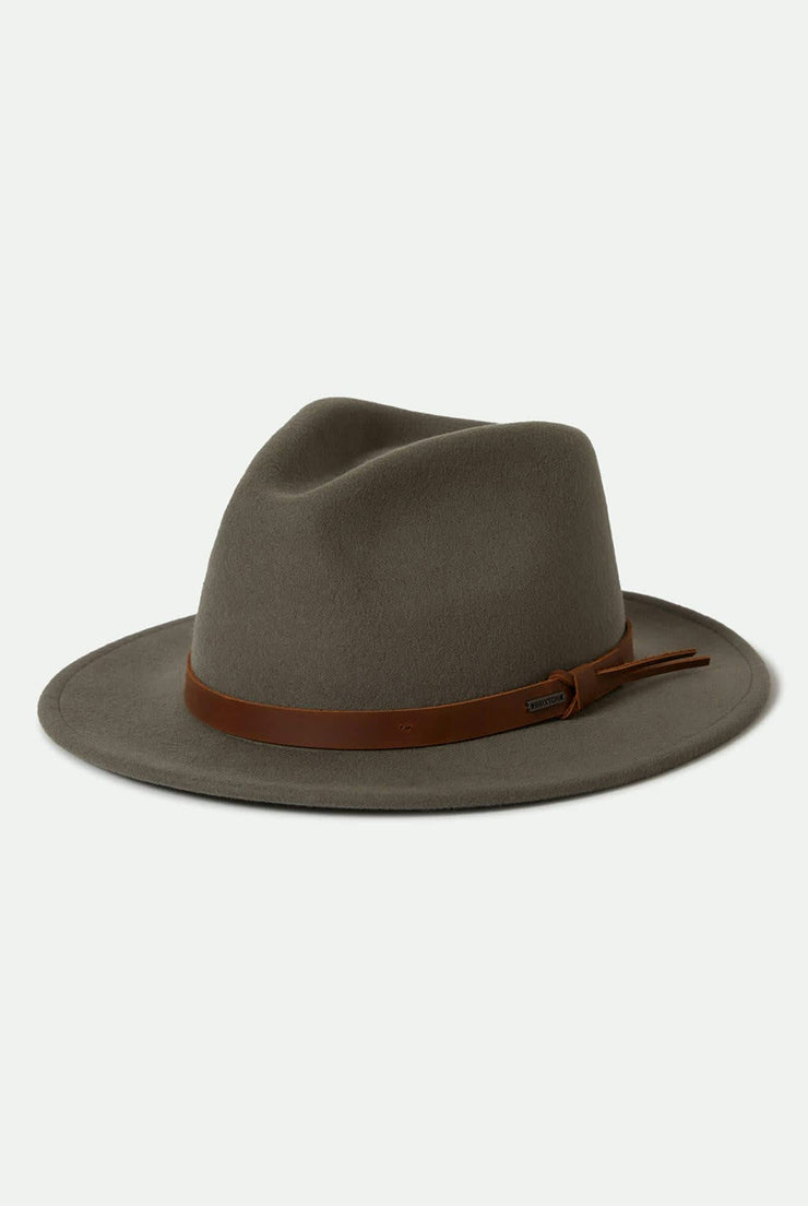 brixton messer fedora tobacco - coloured fedora from Brixton is perfect for modern gentleman looks Brixton Messer Straw Fedora -
