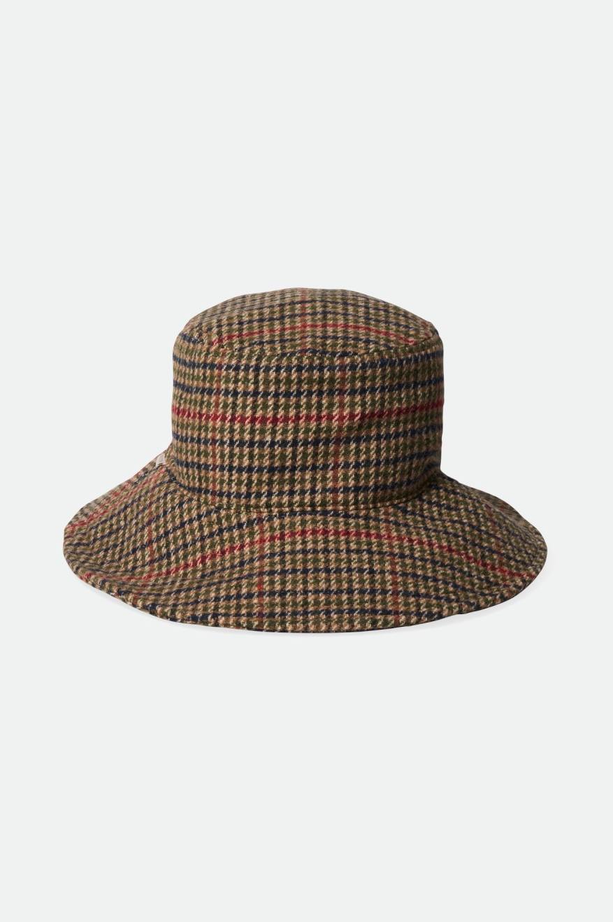 Whittier Packable Bucket Hat Olive Beige Black Brixton