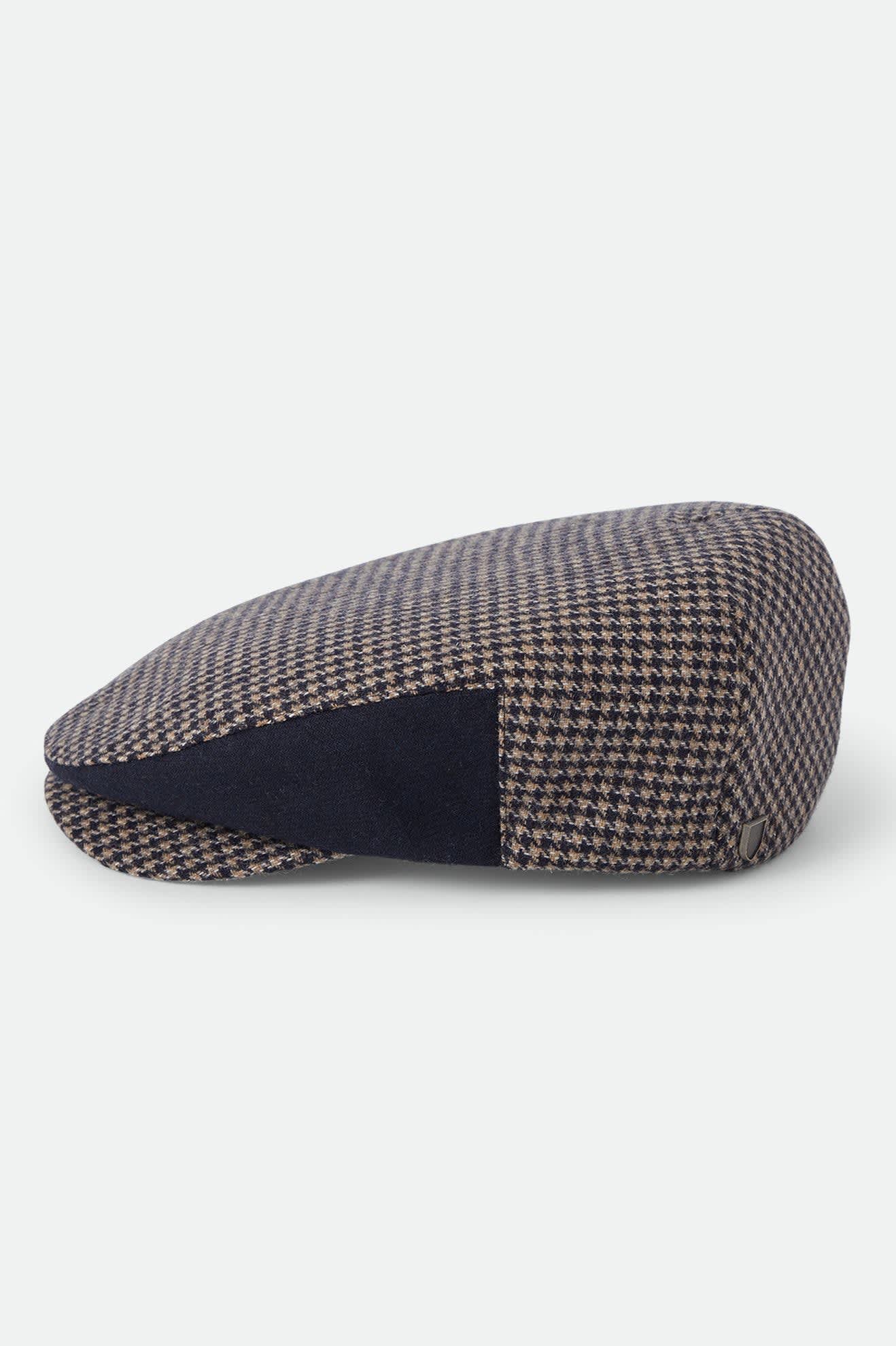 Unisex Hooligan Flat Cap in the color Navy/Sand Houndstooth - Additional Laydown image