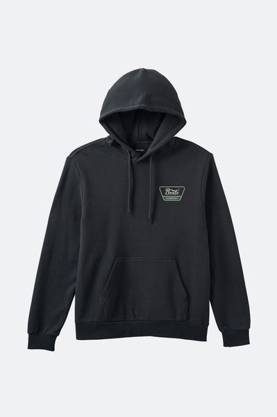 Men's Linwood Hoodie in Black/Mallard Green/Whitecap – Brixton