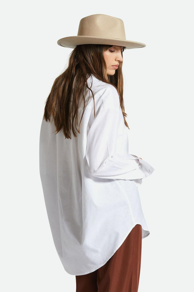 Brixton Sidney Oversized L/S Woven - White Solid