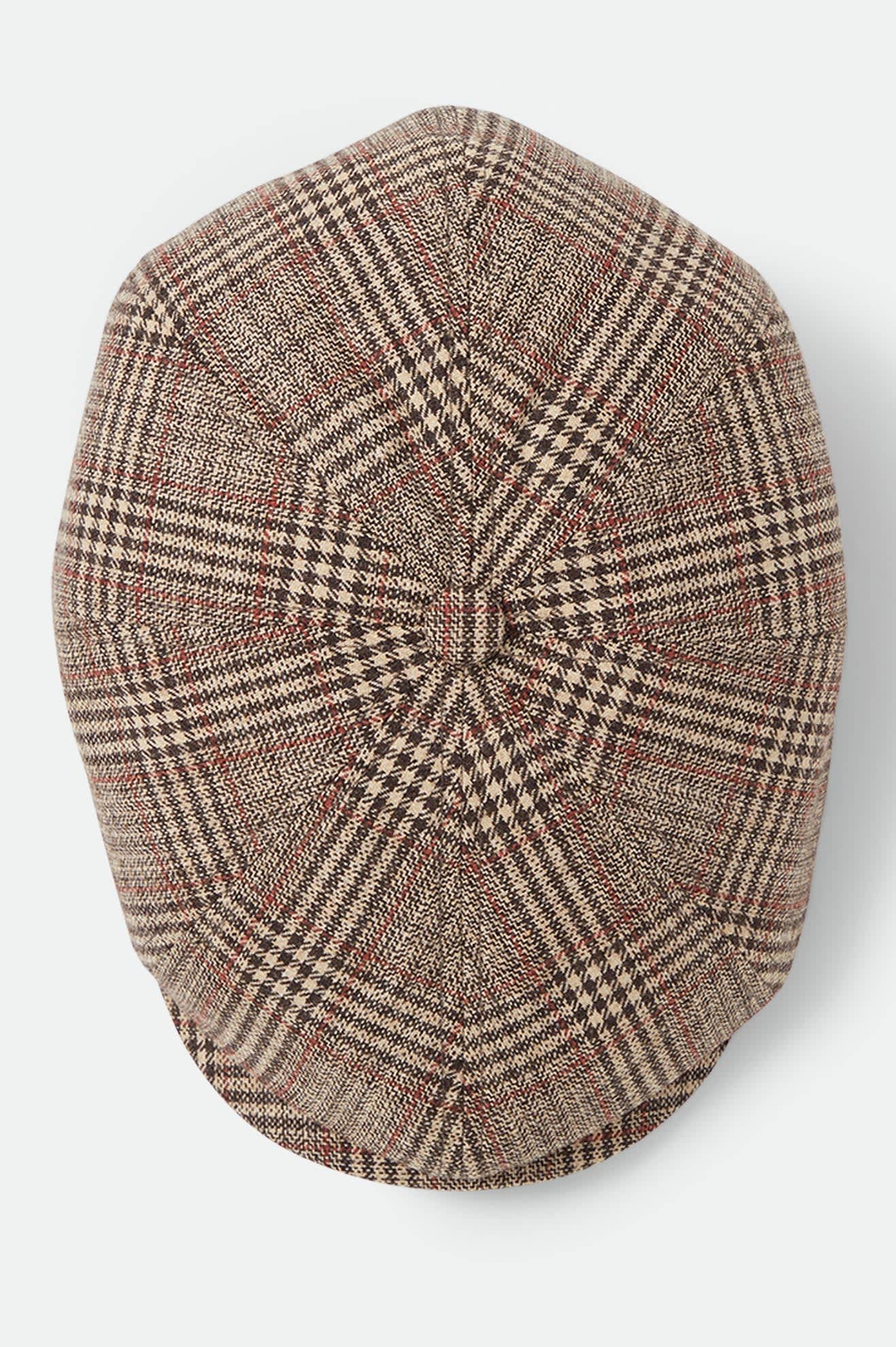 Unisex Brood Newsboy Cap in the color Brown/Tan/Red Plaid - Additional Laydown image