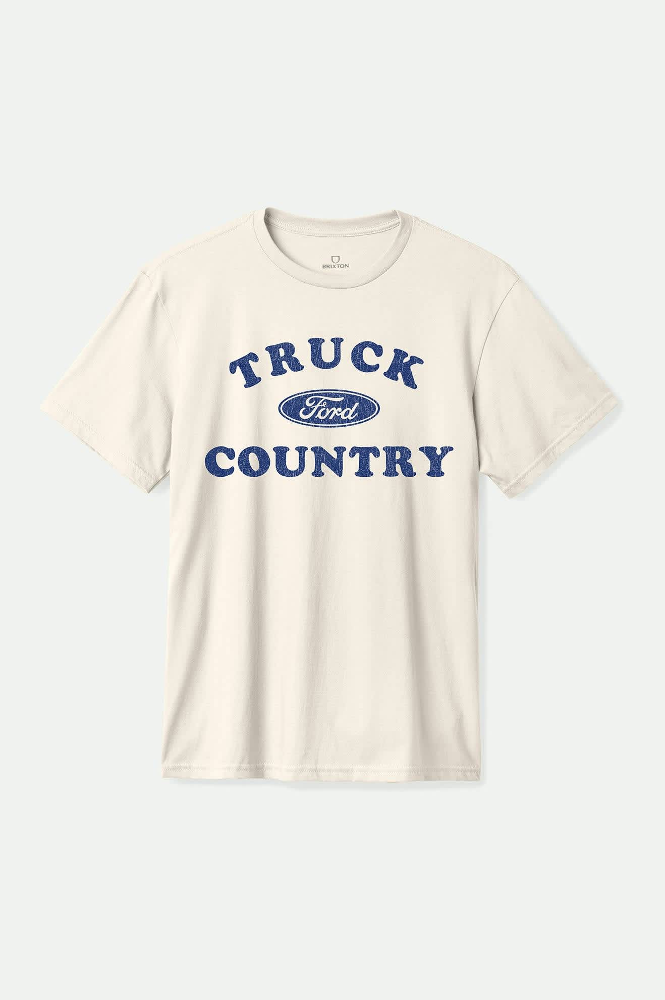 Men's Ford Truck Country S/S Standard T-Shirt in the color Wimbledon White - Front Product View