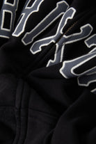 Men's Dugout Zip Hood Fleece in the color Black/Grey - Additional Laydown image