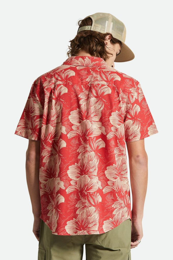 Brixton Charter Print S/S Woven Shirt - Casa Red/Oatmilk Floral