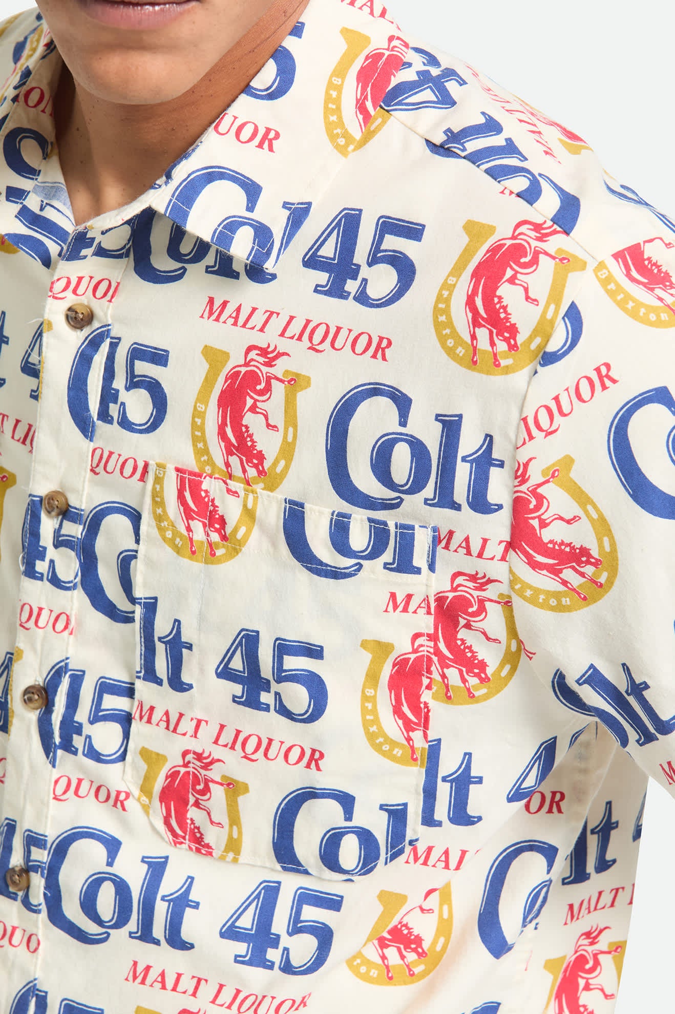 Men's Colt 45 X Brixton Short Sleeve Shirt in the color Multi - Additional Fit image