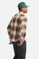 Men's Bowery Lightweight Ultra Soft Flannel in the color Chocolate/Off White - Additional Fit image