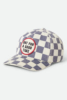 Women's Out For A Good Time Adjustable Hat in the color Navy Gingham - Front Product View