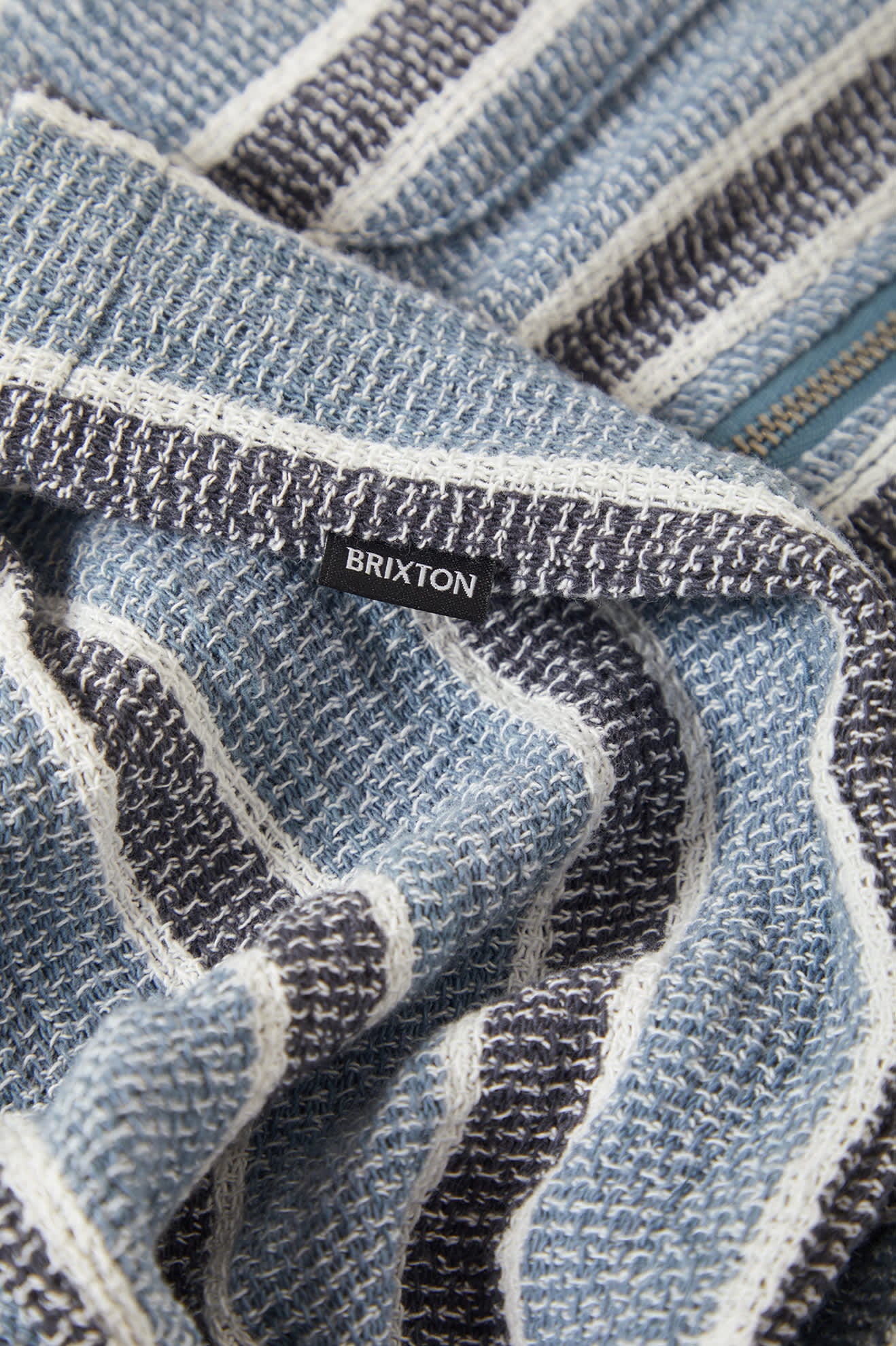 Men's The Dexter Textured Stripe Short Sleeve Shirt in the color Black/Dusty Blue - Additional Laydown image