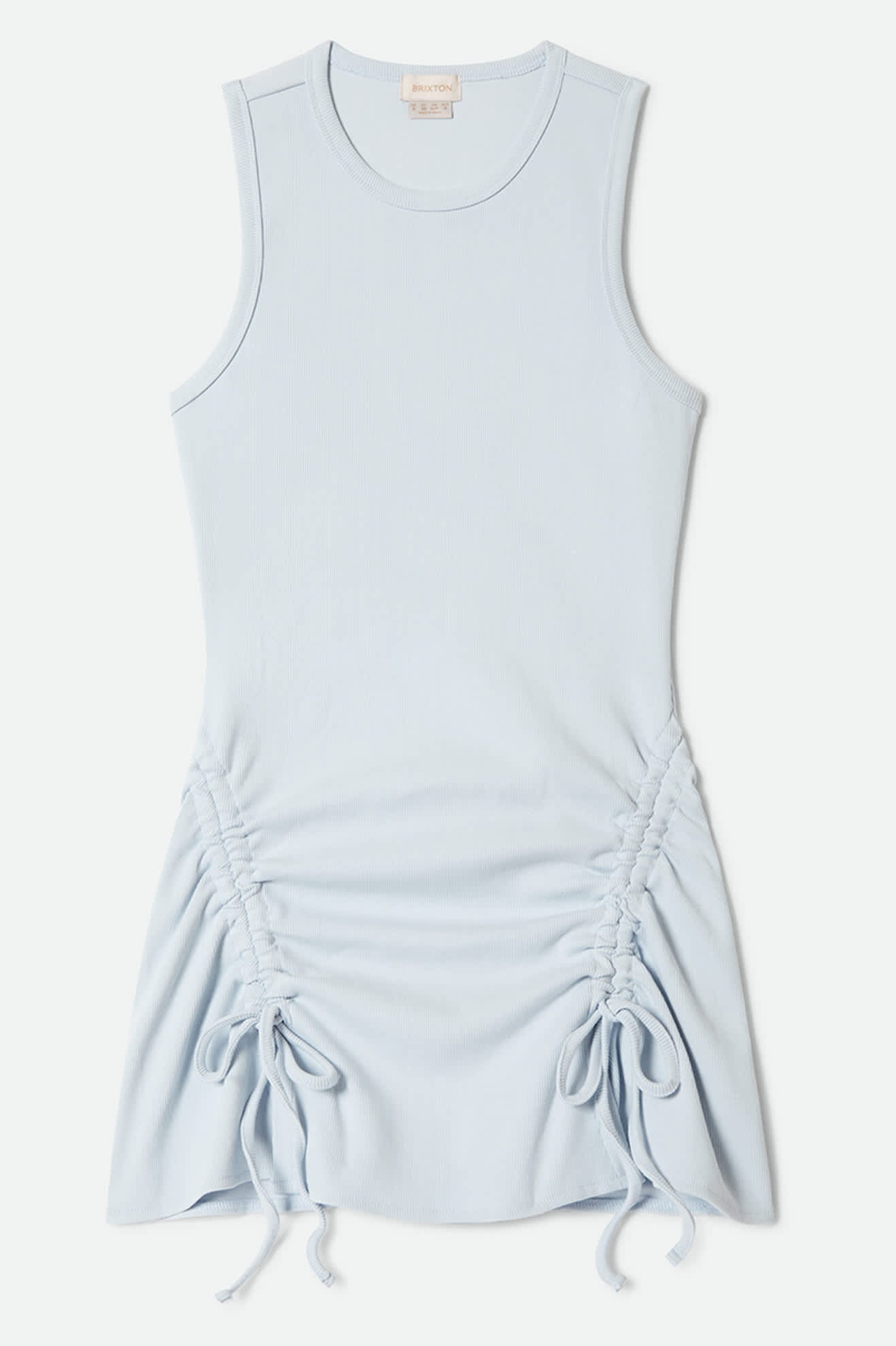 Women's Ribbed Cinch Mini Dress in the color Blue Aura - Front Product View