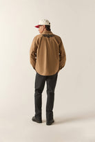 Men's Waylon Lightweight Overshirt in the color Khaki/Khaki - Men's Back View