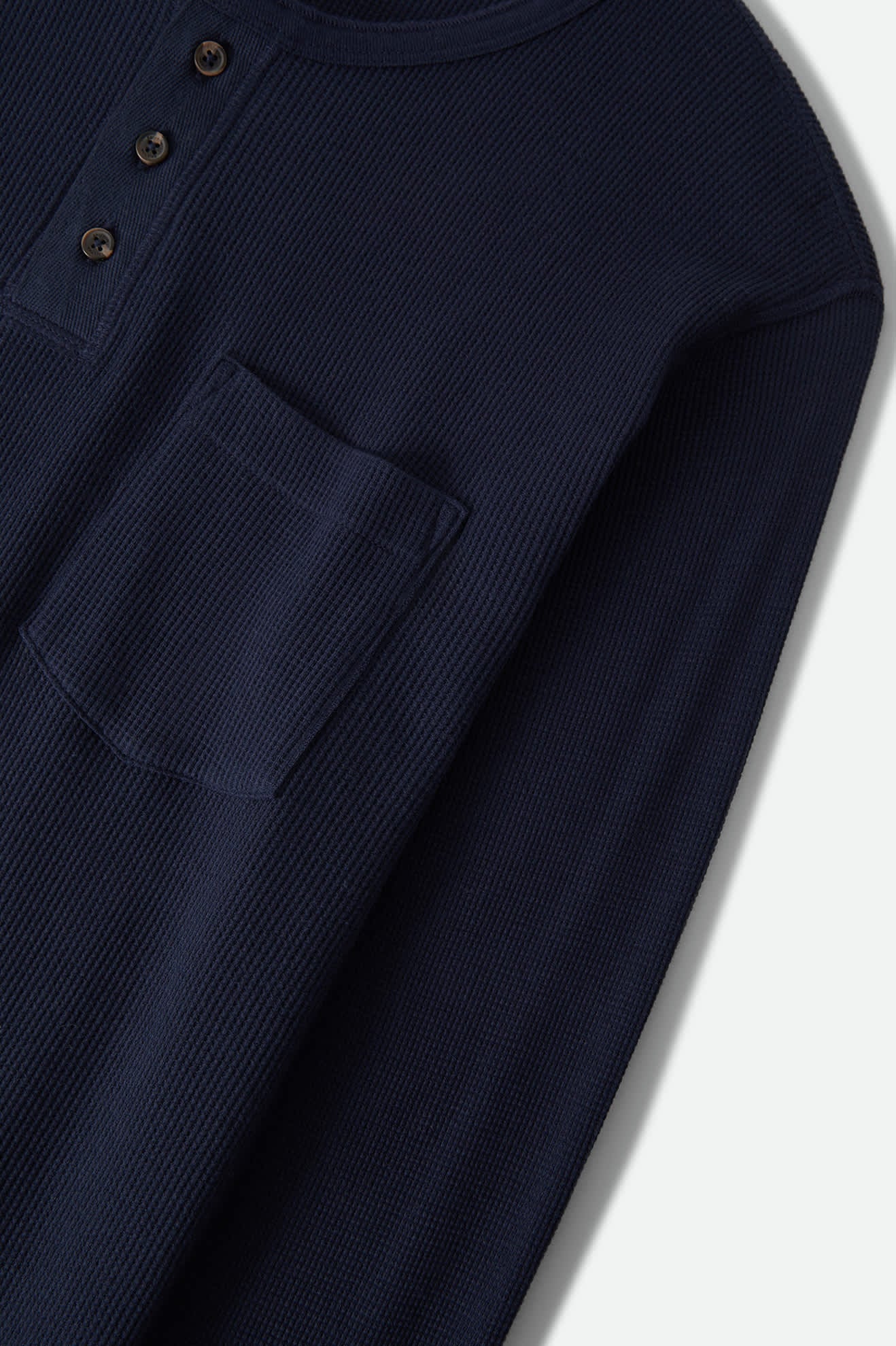 Men's Baseline Waffle Knit Top in the color Navy - Additional Laydown image