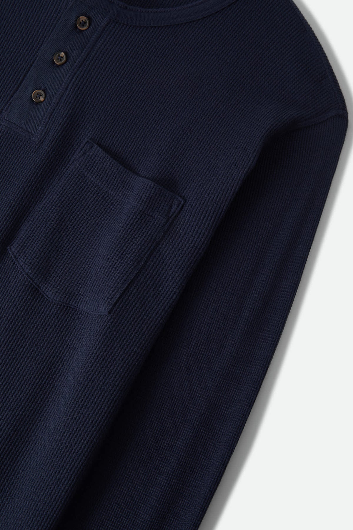 Men's Baseline Waffle Knit Top in the color Navy - Additional Laydown image