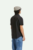 Men's Charter Oxford S/S Shirt in the color Black - Men's Back View