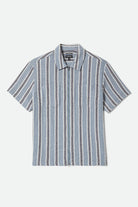 Men's The Dexter Textured Stripe Short Sleeve Shirt in the color Black/Dusty Blue - Front Product View