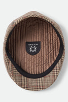 Unisex Hooligan Flat Cap in the color Brown/Tan/Red Plaid - Additional Laydown image