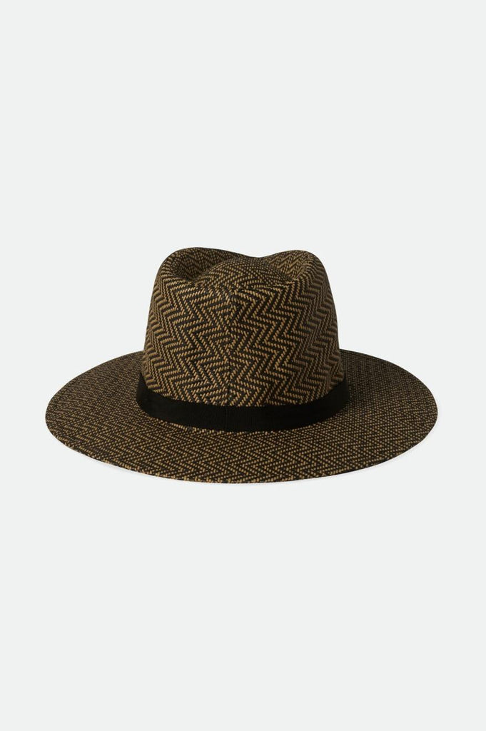 Brixton Carolina Straw Packable Hat - Black/Natural