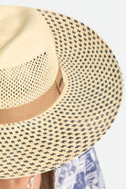 Women's Evangeline Panama Rancher in the color Natural/Black - Additional Fit image