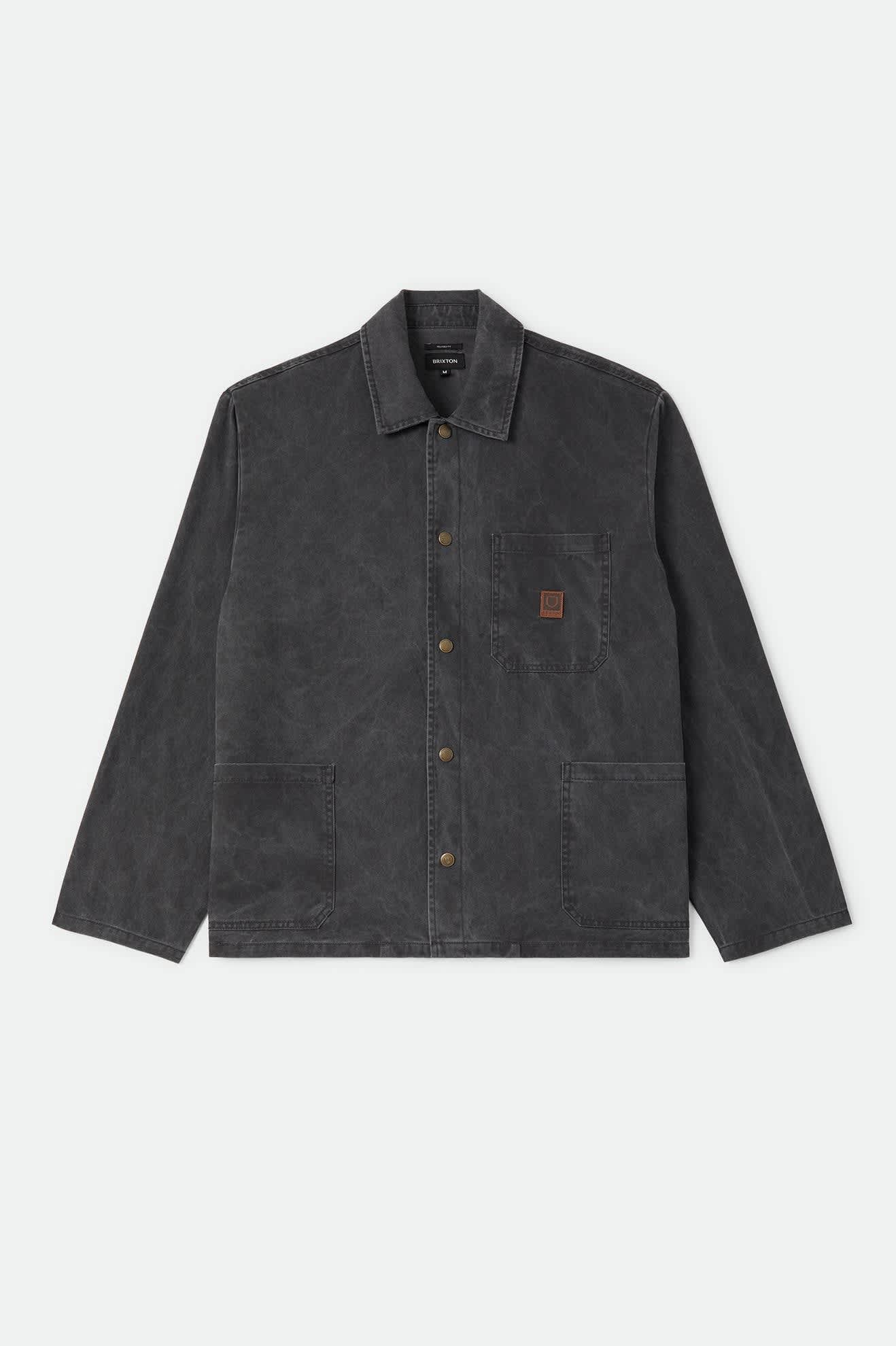 Men's Painters Jacket in the color Washed Black - Front Product View