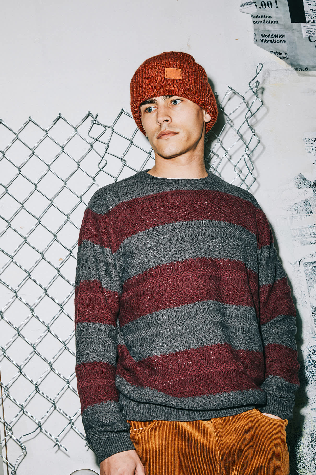 Men's Midnight Crew Sweater in the color Black/Port Stripe - Men's Lifestyle image