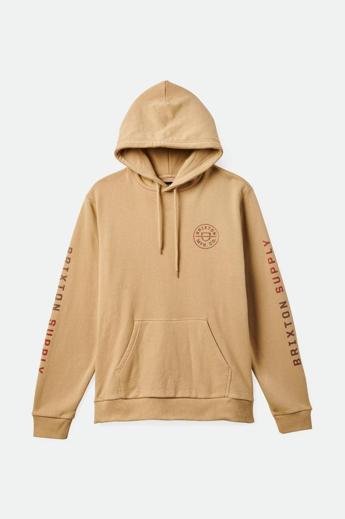 Brixton Crest Hood - Sand/Barn Red/Bison