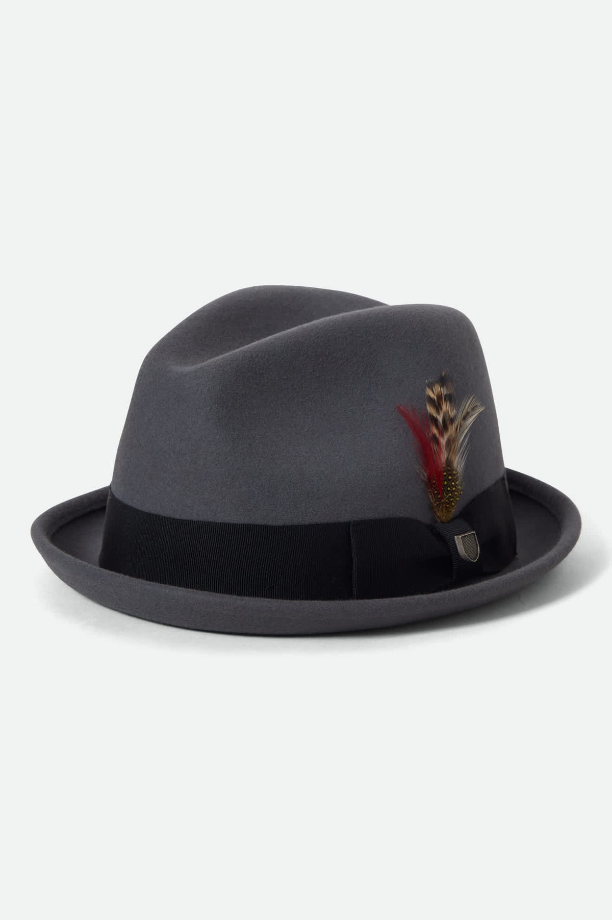 Brixton Gray Wool Fedora Hat Size Small 56cm Wide Brim Rancher Style Marlow Wool Felt Rancher Fedora Hat – Village Hat Shop main image 3