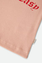 Women's Take It Easy Ringer A-Tank in the color Silver Pink - Additional Laydown image