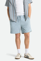 Men's Everyday Corduroy Short in the color Dusty Blue - Men's Front View