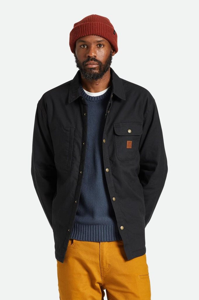 Brixton Builders Stretch Flannel Lined Jacket - Washed Black