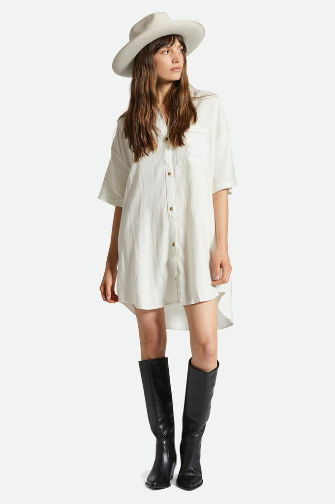 Brixton Condesa Linen Shirtdress - Off White