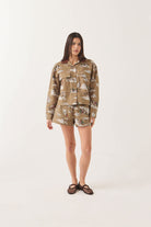 Women's Utopia Overshirt in the color Mid Century Cowboy Print - Women's Front View