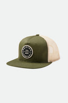 Unisex Pledge MP Mesh Cap in the color Military Olive/Off White - Front Product View