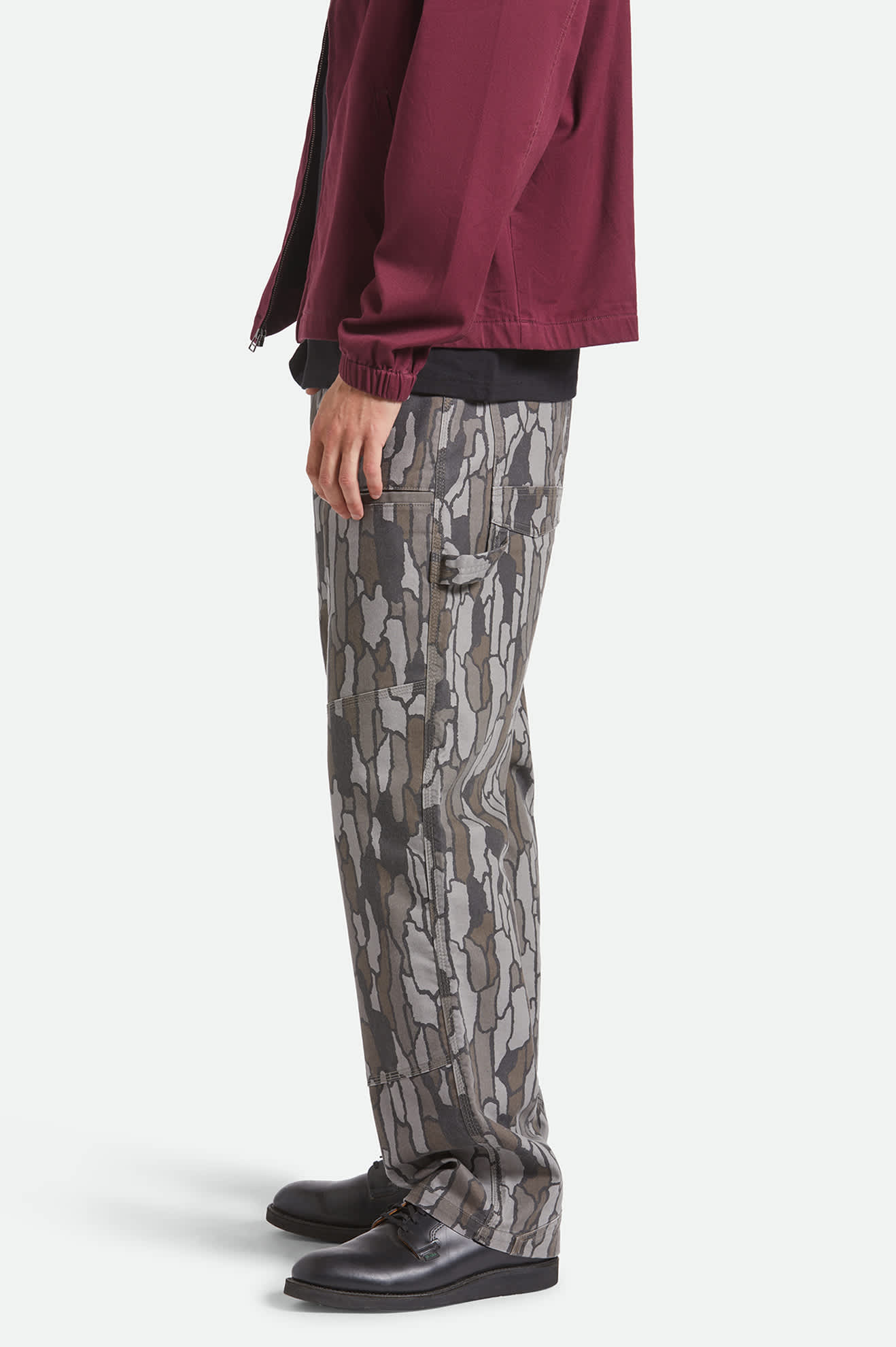 Men's Builders Carpenter Stretch Pant in the color Bark Camo - Men's Side View