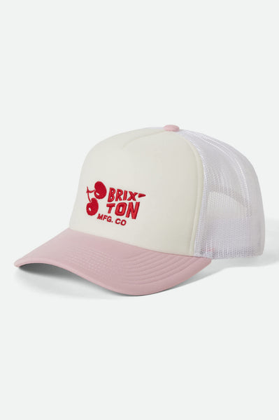 Women's Cherry NetPlus Trucker Hat in Off White/Pink – Brixton