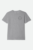 Men's Crest II Short Sleeve Standard T-Shirt in the color Heather Grey/White/Black - Front Product View