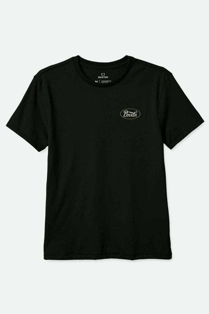 Brixton Parsons S/S Tailored T-Shirt - Black/Bone/Sea Kelp
