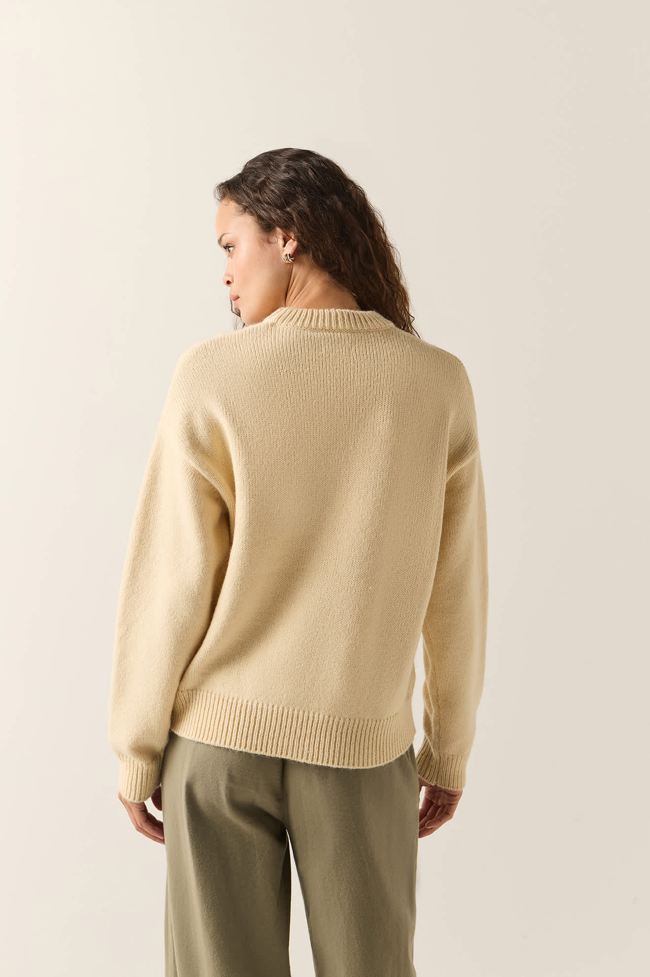 Women's Howdy Crew Sweater in the color Whitecap - Women's Back View