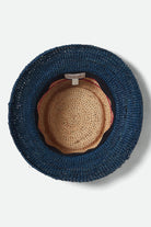 Women's Ellee Straw Bucket Hat in the color Natural/Navy/Red - Additional Laydown image
