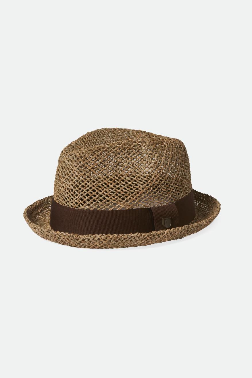 Castor Fedora - Tan/Brown Seagrass