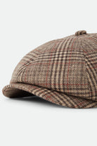 Unisex Brood Newsboy Cap in the color Brown/Tan/Red Plaid - Additional Laydown image