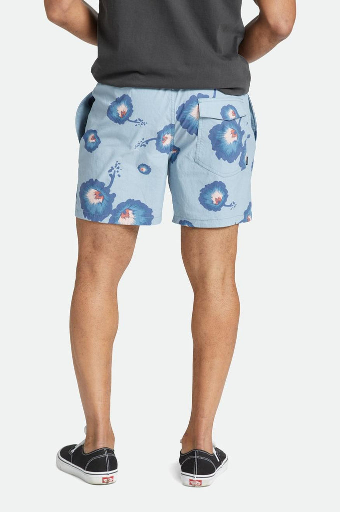 Brixton Voyage Hybrid Short 5” - Dusty Blue/Pacific Blue/Coral Pink