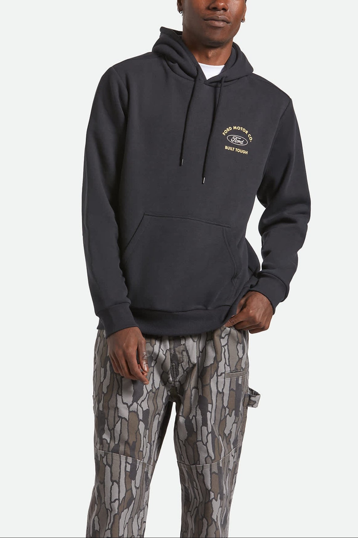 Men's Ford Built Tough Fleece Hoodie in the color Burnt Rubber - Men's Front View