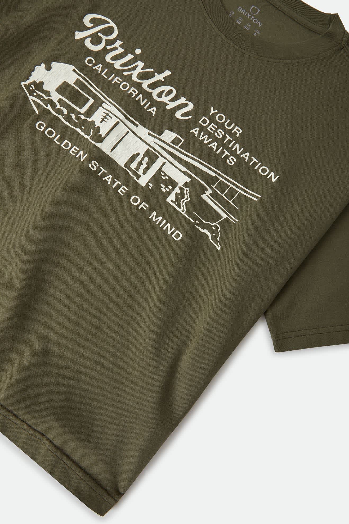 Women's Your Destination Awaits Boxy Crop Top in the color Dark Olive - Additional Laydown image
