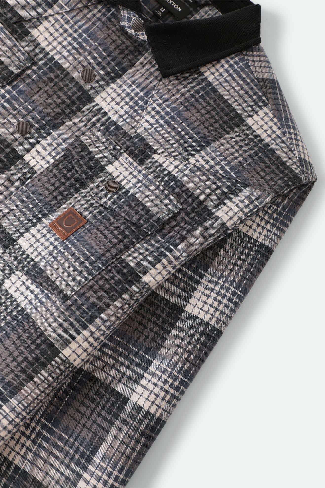 Men's Bowery Builders Ranch Performance Flannel in the color Black/Navy - Additional Laydown image