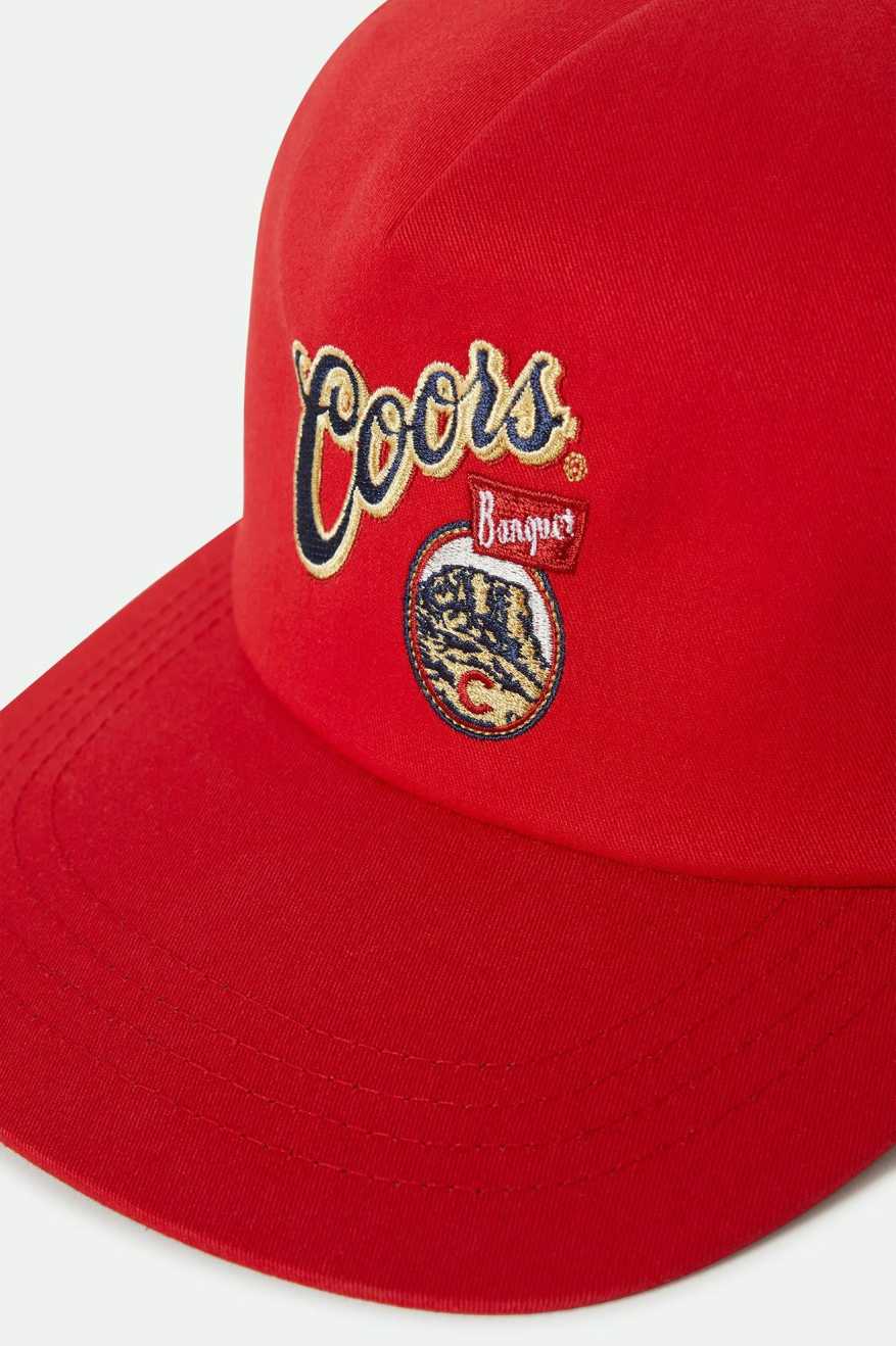 Brixton Coors Start Your Legacy Banquet Hops Snapback in color Red
