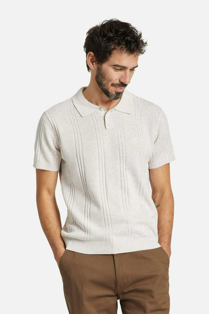 Weekend Reversible Merino Wool S/S Polo - Off White