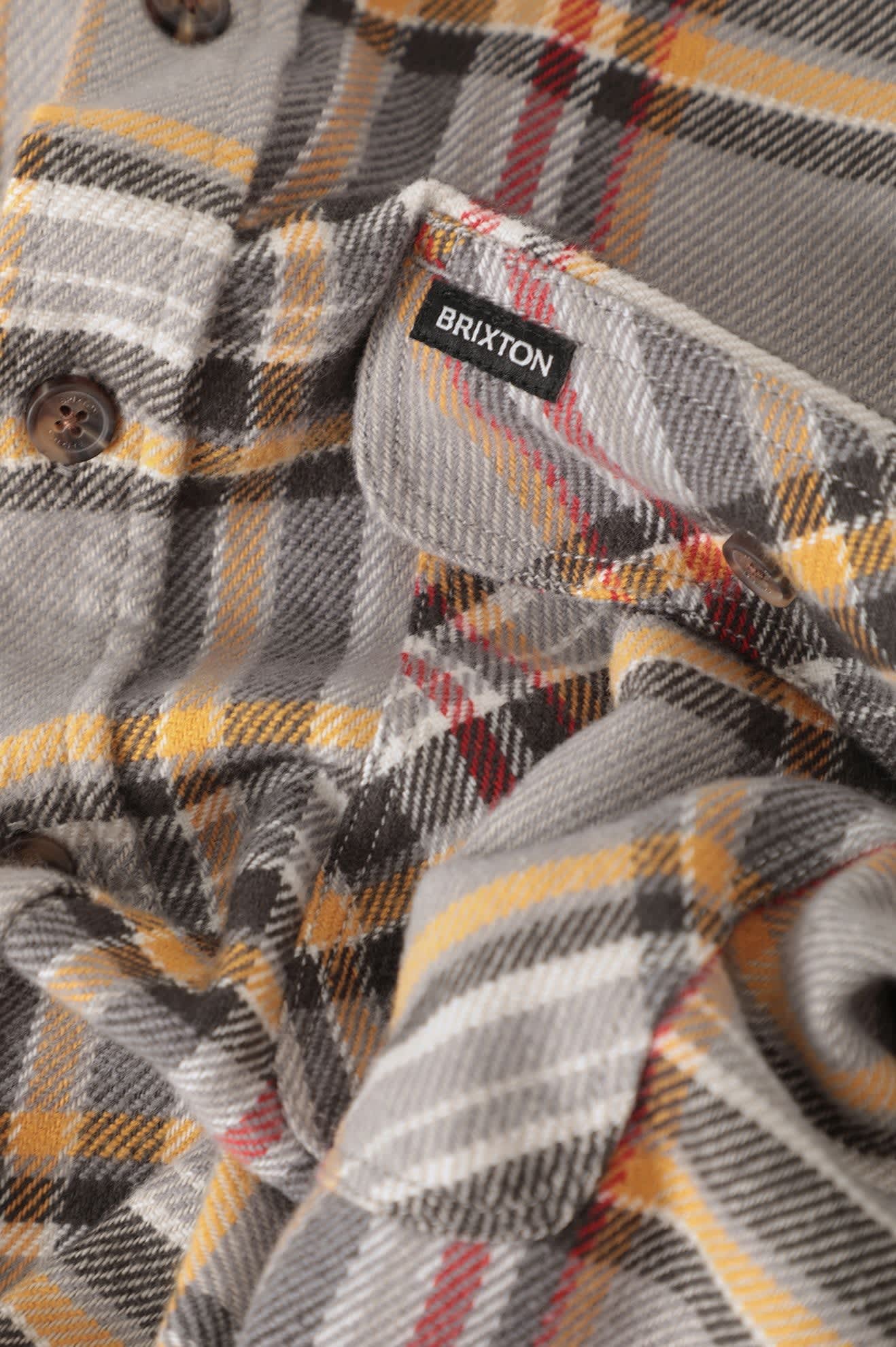 Men's Bowery Flannel in the color Washed Grey/Multi - Additional Laydown image