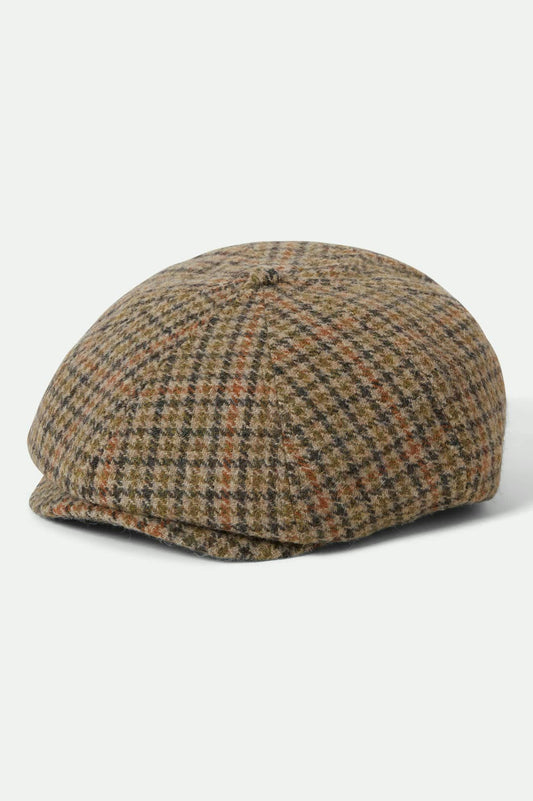 Unisex Brood Newsboy Cap in the color Oatmeal/Charcoal Houndstooth - Front Product View